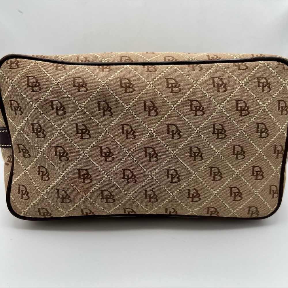 Brown Dooney & Bourke Canvas Monogram with Leather Trim Hobo - Picture 12 of 15
